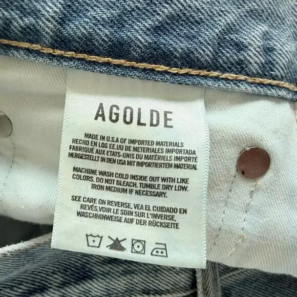 Agolde '90s Jeans Mid-Rise Loose Fit Size 25 Distressed Straight Leg Retro USA - Picture 6 of 9